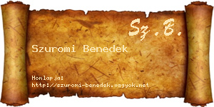Szuromi Benedek névjegykártya