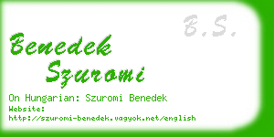 benedek szuromi business card